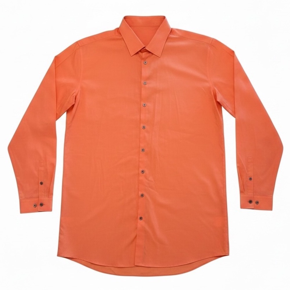 J.Ferrar Big & Tall Men's Dress Shirt Coral Orange Long Sleeve 18.5 38-39 Cotton